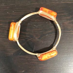 Orange and gold geo style bangle